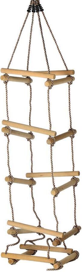 Escalera De Cuerda Con Peldaños De Madera – Resistente Hasta 75 Kg, Para Interior Y Exterior
