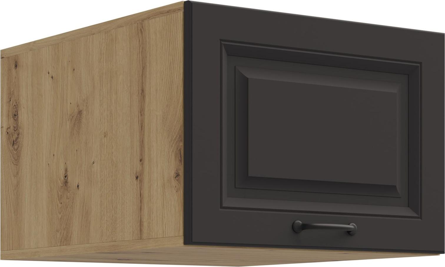 Küchenpreis-Bombe Aufsatzschrank Hochschrank 50 cm STILO Grau + Eiche Artisan Küchenzeile Küchenblock Küche Landhaus