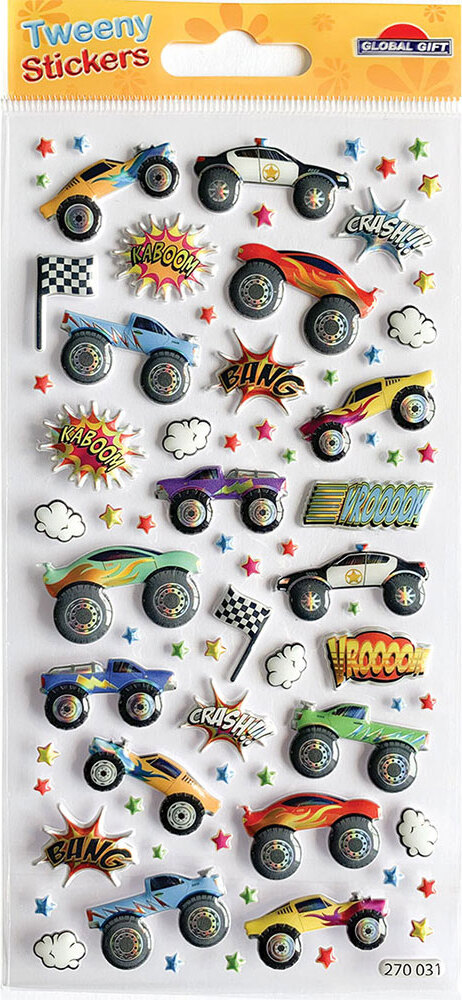 Global Gift Monstertruck Tweenty Foamy Face umelecké nálepky    jedna veľkosť