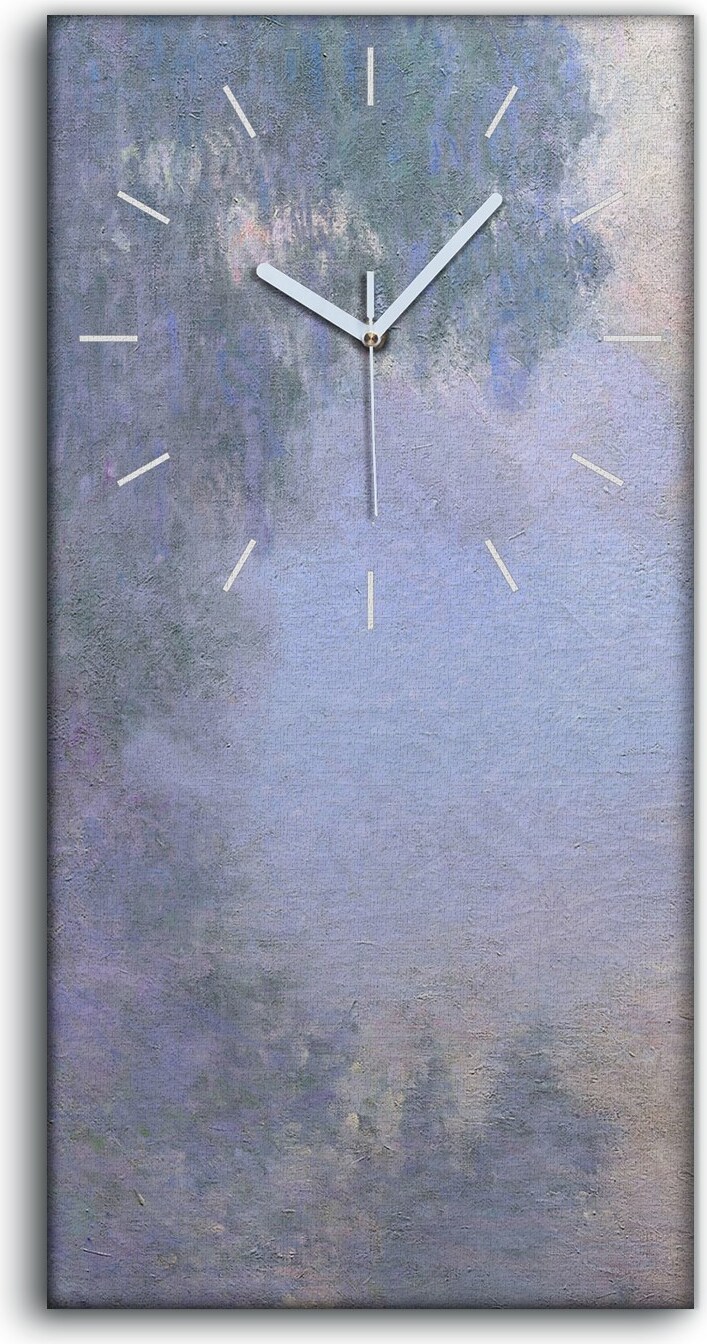 coloray Wandkunst Leinwand Bild Uhr Geräuschlos Kunstdruck 30x60 Vormittag an der Seine - weiße Hände zcv-547237-30x60-b