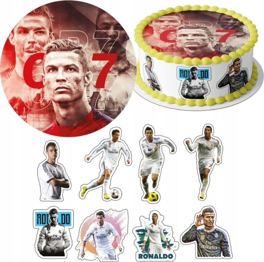 Essbar Fußball Ronaldo CR7 Tortenaufleger Torte Tortenbild