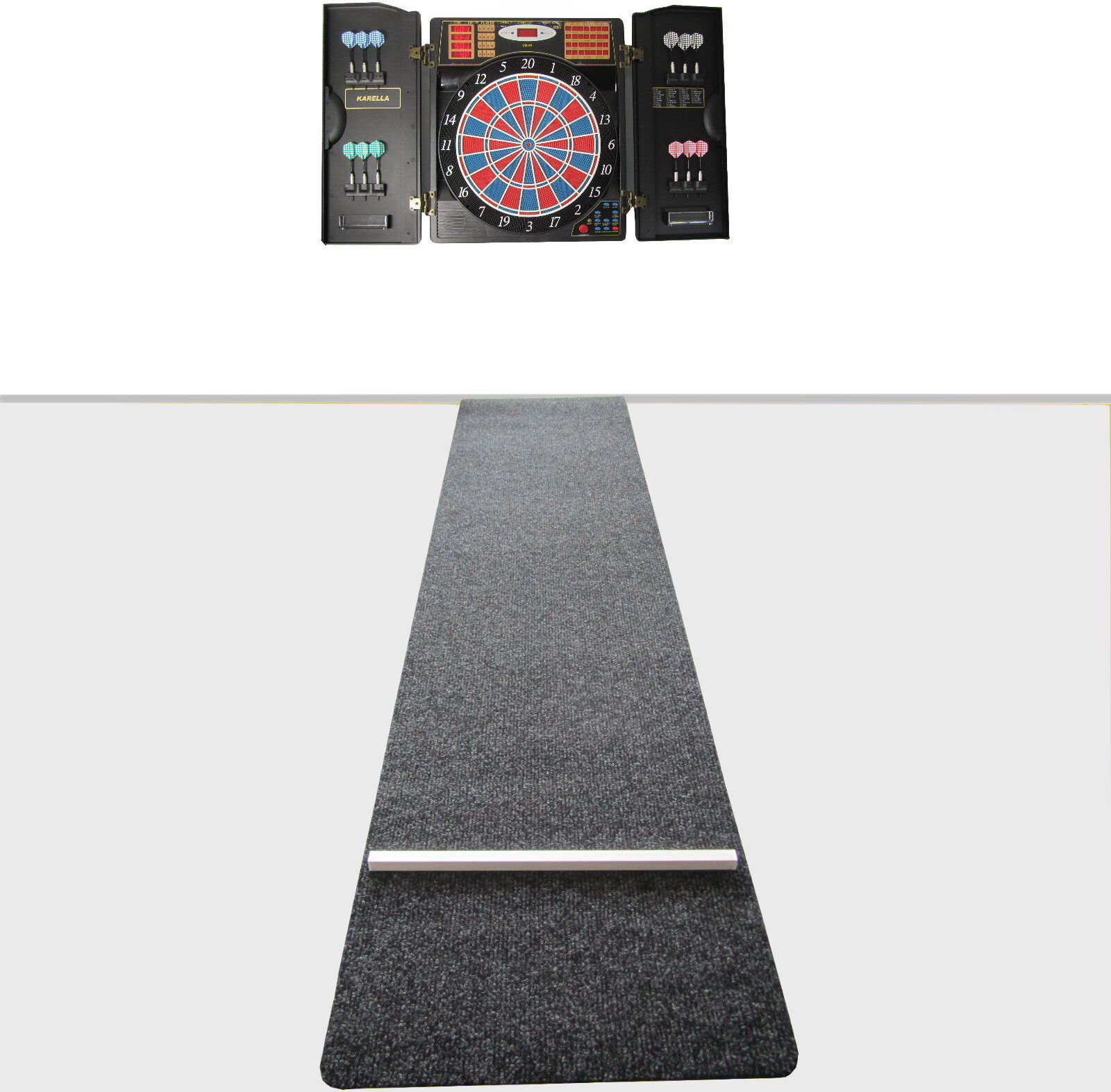 Karella Soft Dartautomat CB90 Cabinet Profi Liga Set DSX Dartteppich Matte Darts 8072.01dsx44444
