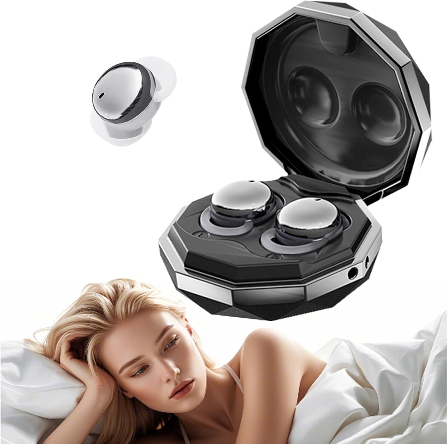 Jasné hovory s Bluetooth 5.4 Mini malé slúchadlá na spanie v uchu Sleep Earbuds Bezdrôtové neviditeľné dievčenské slúchadlá na spanie