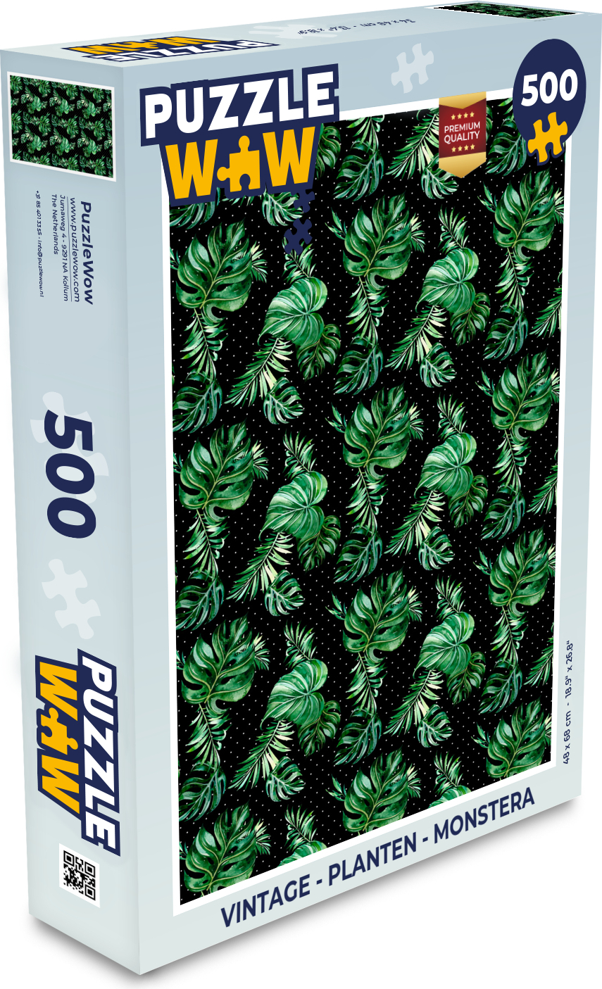 MuchoWow® Puzzle 500 Teile Weinlese - Pflanzen - Monstera - Denken - Spiel - Toy 137|242867307