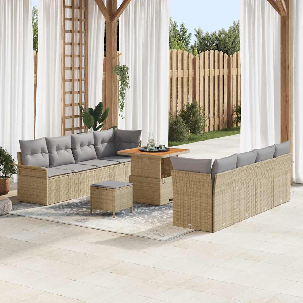 Langlebig Garten-Sofa-Set 11 pcs Beige und Hellgrau 80 x 80 x 71 cm - Gartensofas Octo2886109 4parcel Image