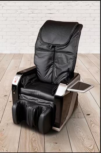 PureHaven Münz-Massage-Sessel 118x76x76 cm 6 Massagearten Rücken- Fuß- & Gesäßmassage einfache Bedienung energiesparend hochwertiges Kunstleder Schwarz 260220230109