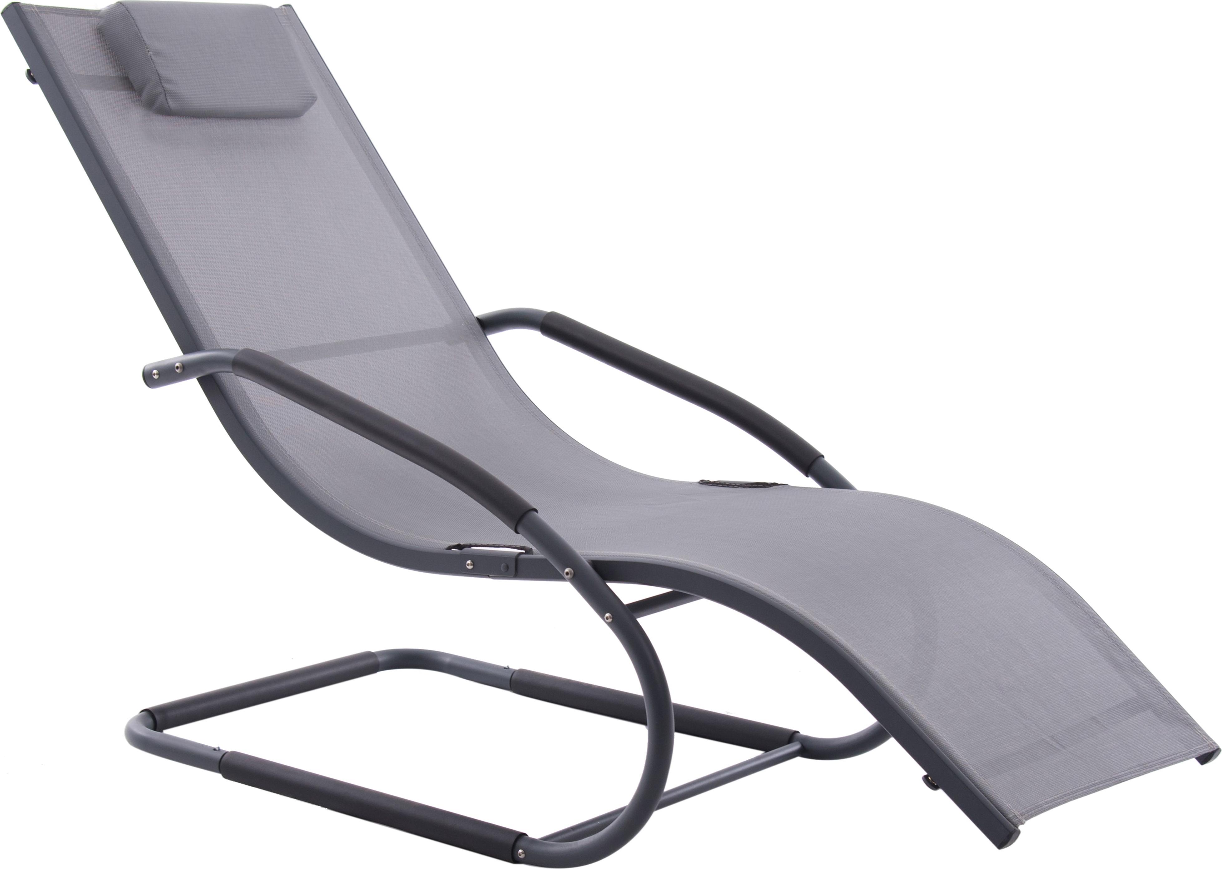 Vivere Wave Lounger – Aluminium – Grau Auf Matt Schwarz WAVELNG1-GB