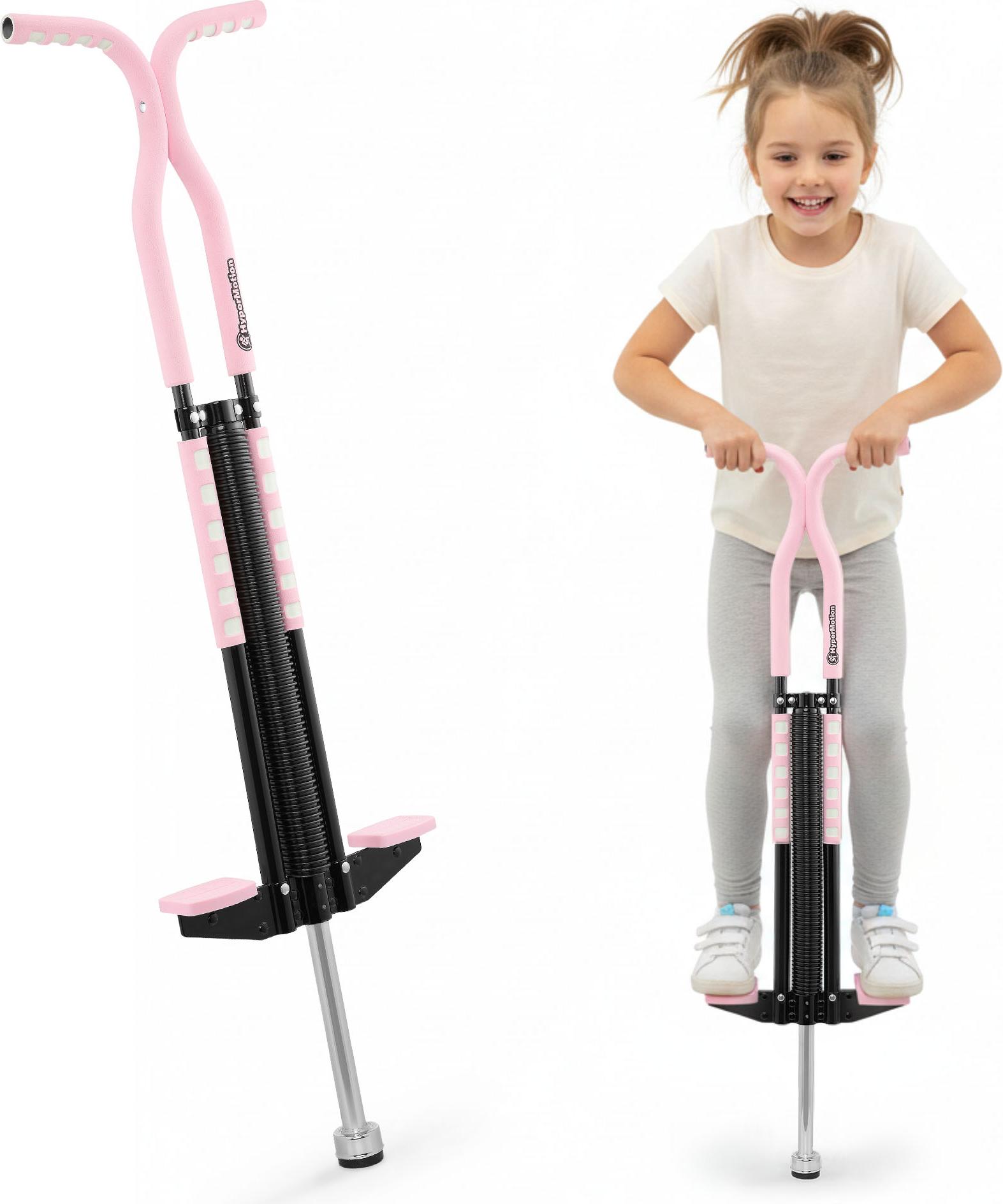 POGO Bâton Sauteur pour Jeunes 9–14 Ans, Appareil d'Entraînement 50 kg, Structure Légère 2,35 kg, Mécanisme à Ressort, Rose