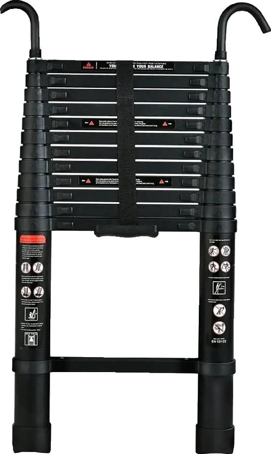 Teleskopický rebrík, hliníková zliatina, nosnosť 150 kg, 3,8 m (12,5 ft)