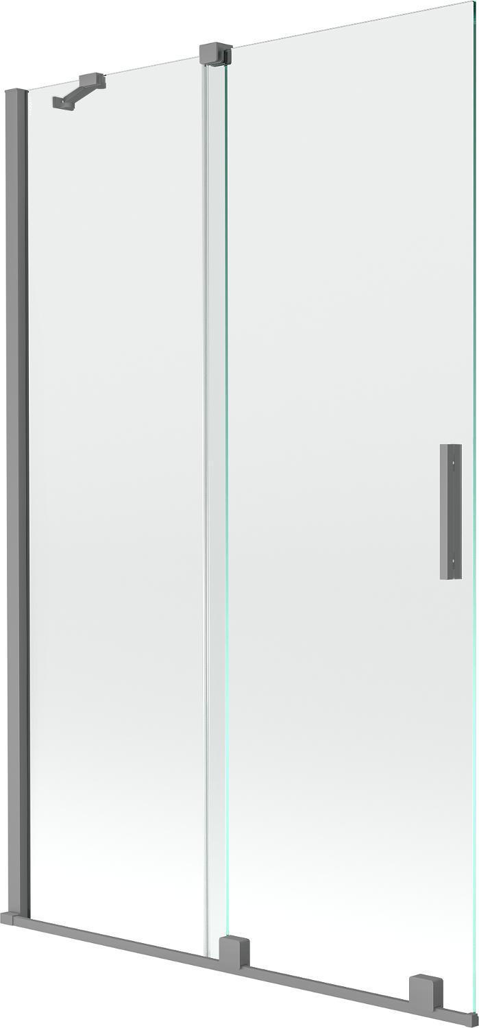 Mexen Velar zweiflügelige Duschwand 110 x 150 cm, transparent, Gunmetal - 896-110-000-01-95