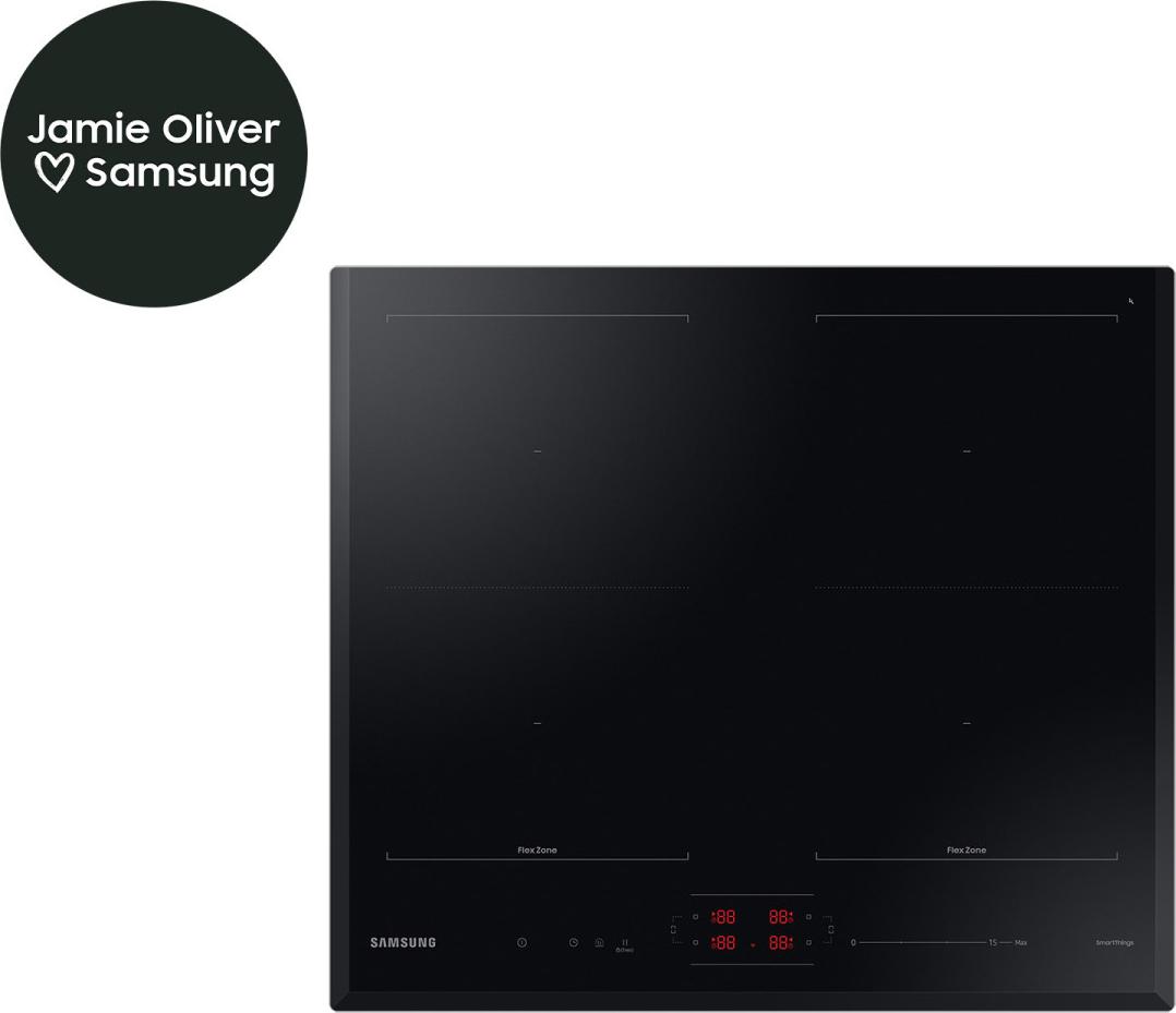 Samsung NZ64B5066KK, Čierna, Vstavaný, 60 cm, Indukčná varná doska so zónami, Sklokeramická, 4 zone(s)