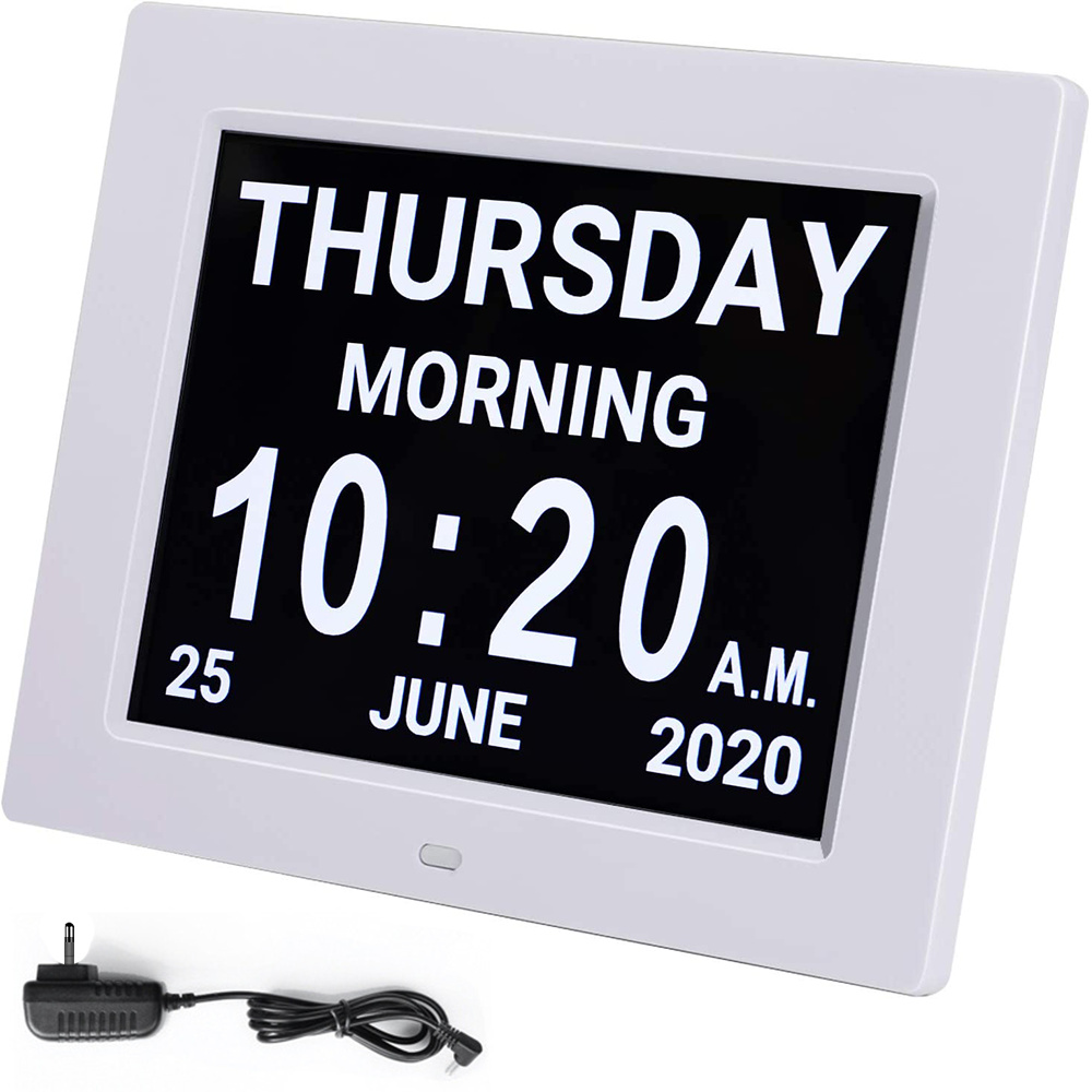 Digitale Tagesuhr LED Kalender Demenz Alarm Zeit Datum Monat Jahr Speicherverlus 