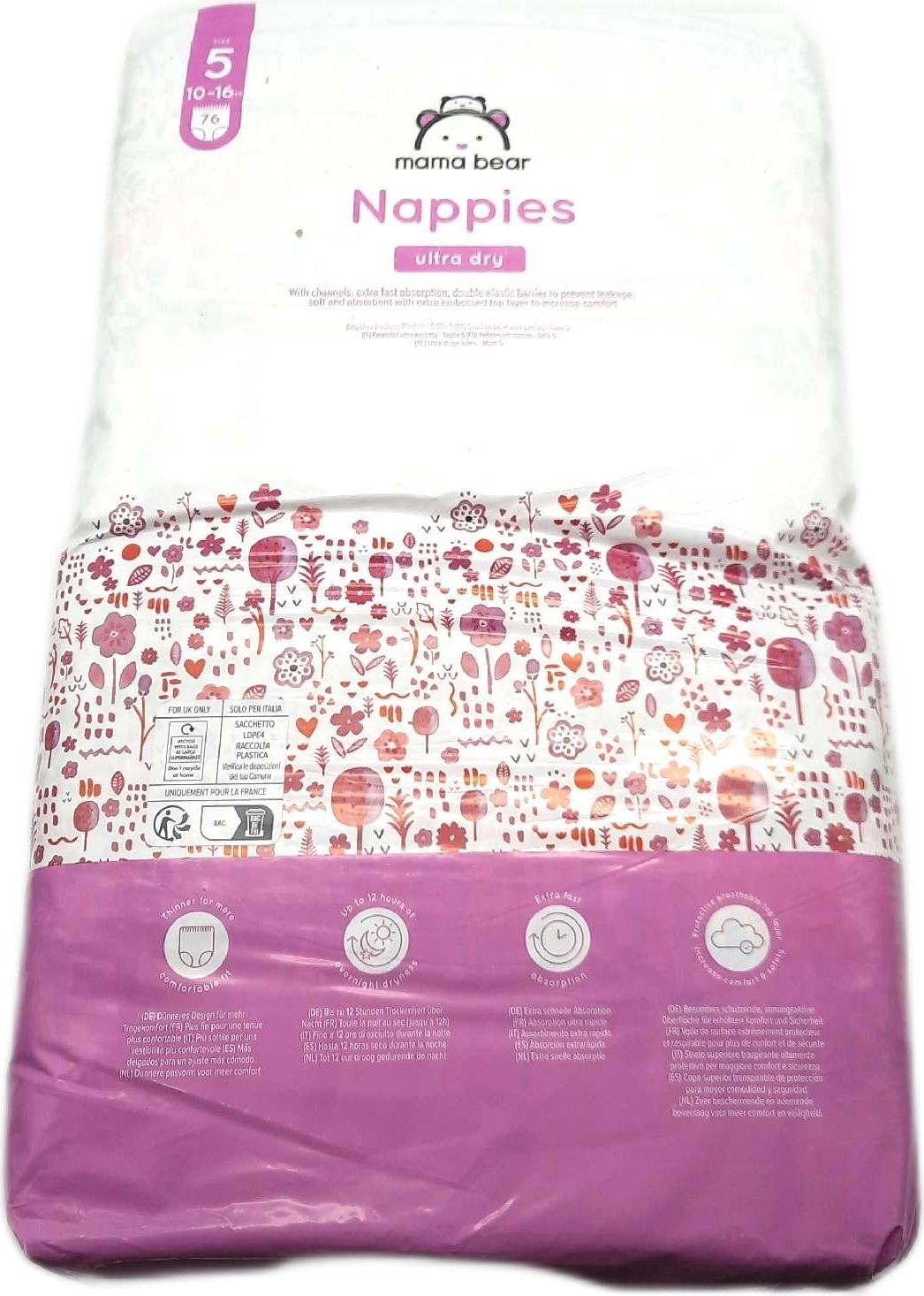 Amazon Mama Bear Windeln Babybedarf Ultra Dry Größe 5 Für 10 16 kg Komfort Pack 76 Stück