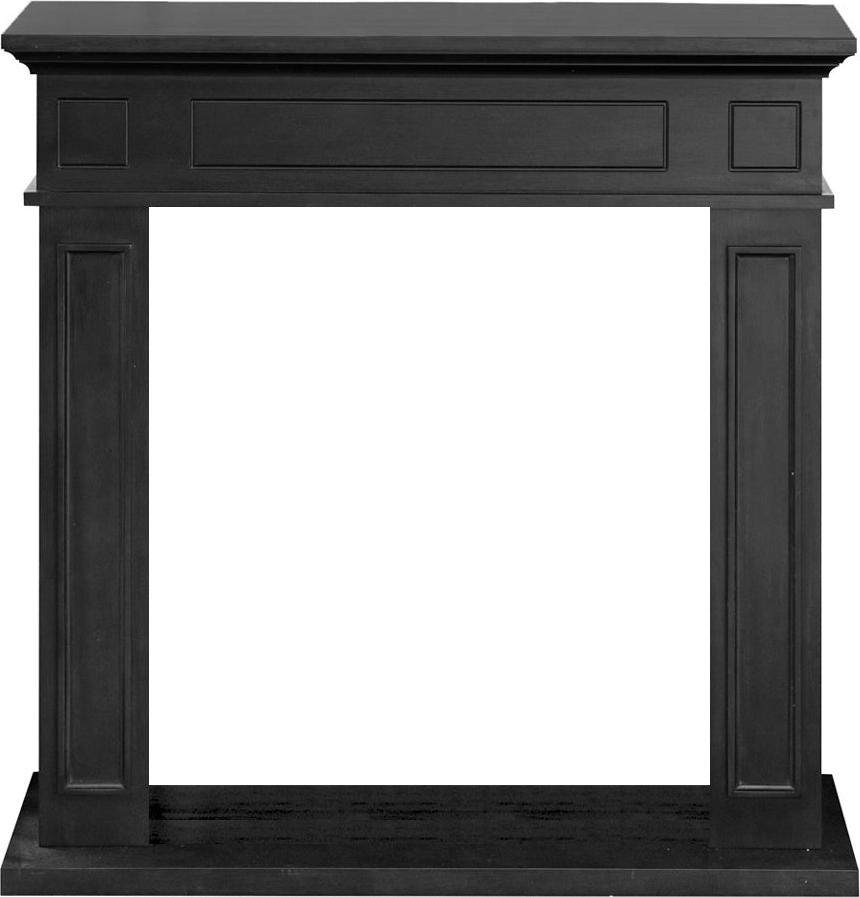 Divina Home Jefferson Kaminrahmen aus schwarzem Holz, B 89,5 x H 90,5 x T 28
