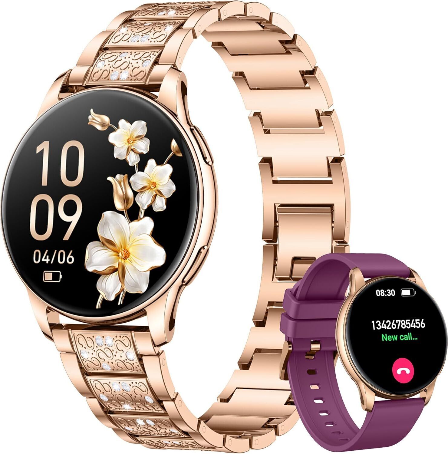 s funkciou telefónu :inteligentné hodinky s HD obrazovkou a monitorom srdcového tepu monitor spánku počítadlo kalórií športové hodinky IP67 vodotesný fitness tracker