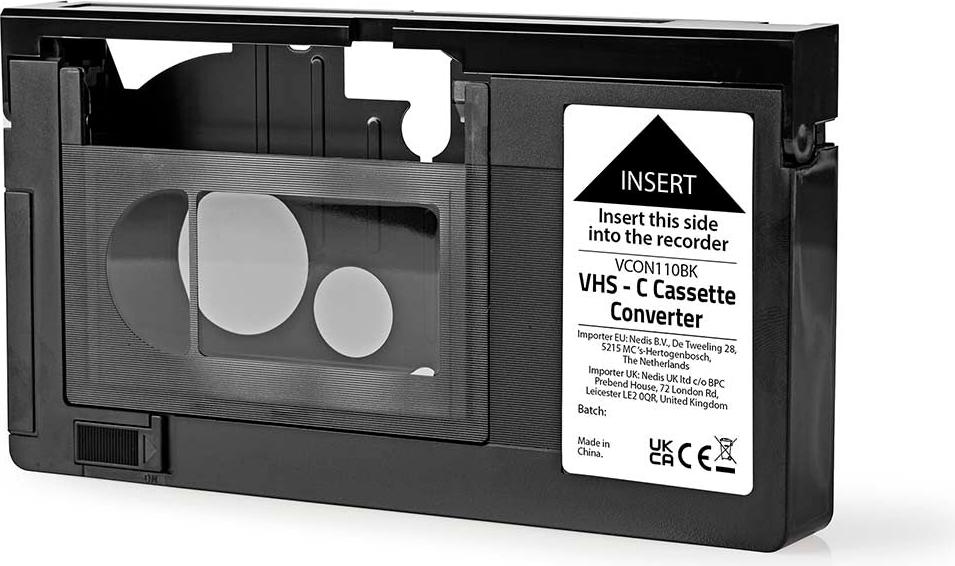 Nedis VHS-Konverter | Konvertierung: VHS-C zu VHS | Plug-and-Play | Schwarz VCON110BK
