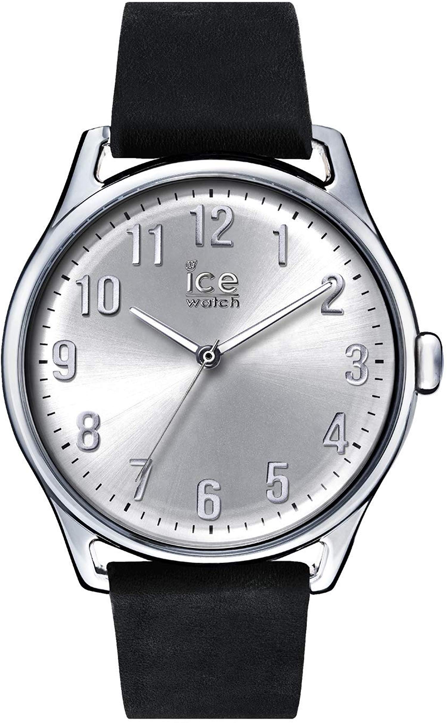 Ice-Watch - ICE time Black Silver - Pánske náramkové hodinky s koženým remienkom - 013042 (veľké)