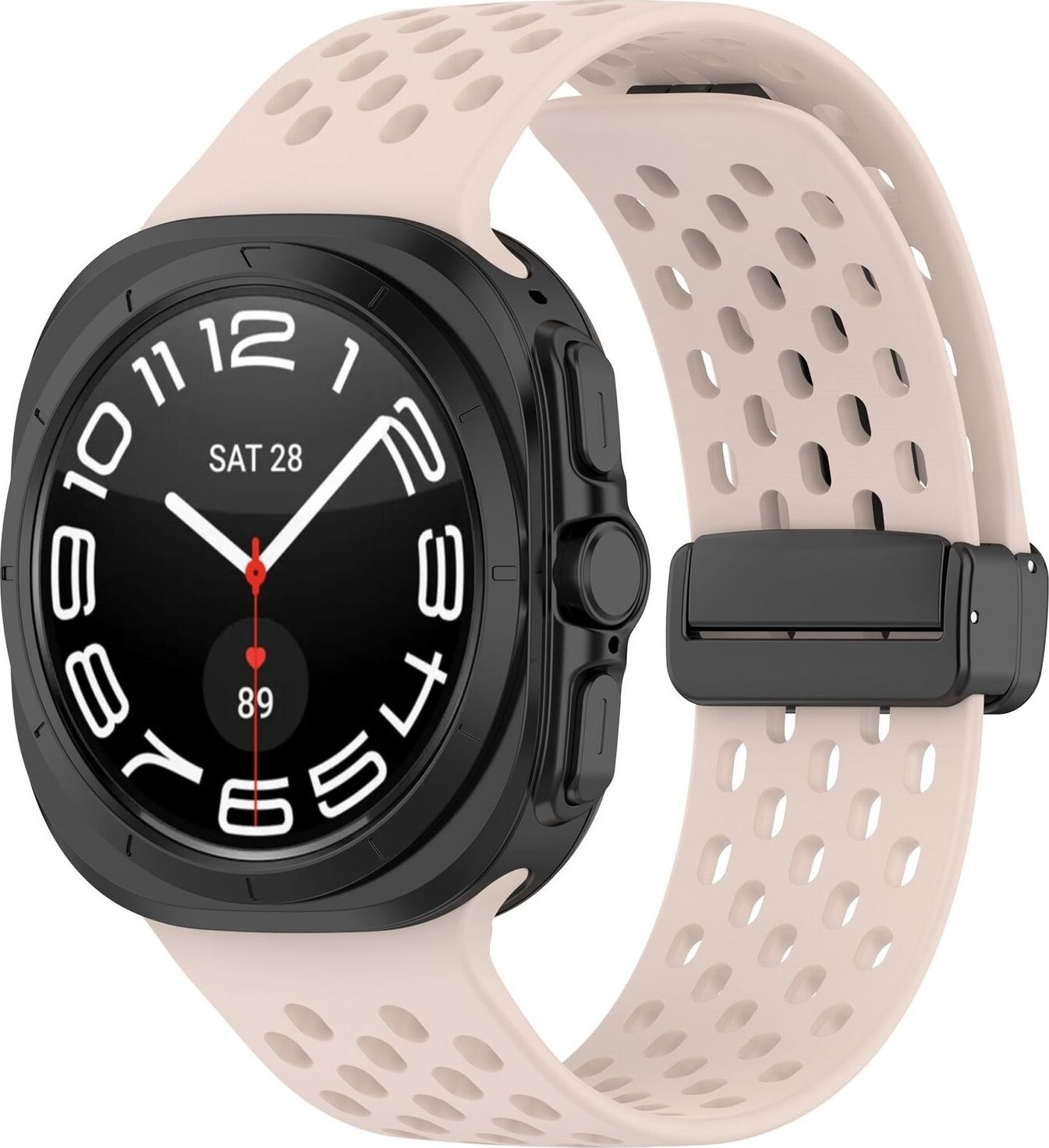 Pre Samsung Galaxy Watch Ultra 47 mm Silikónový dizajn Magnetická pracka Náhradná ručná kapela Pink