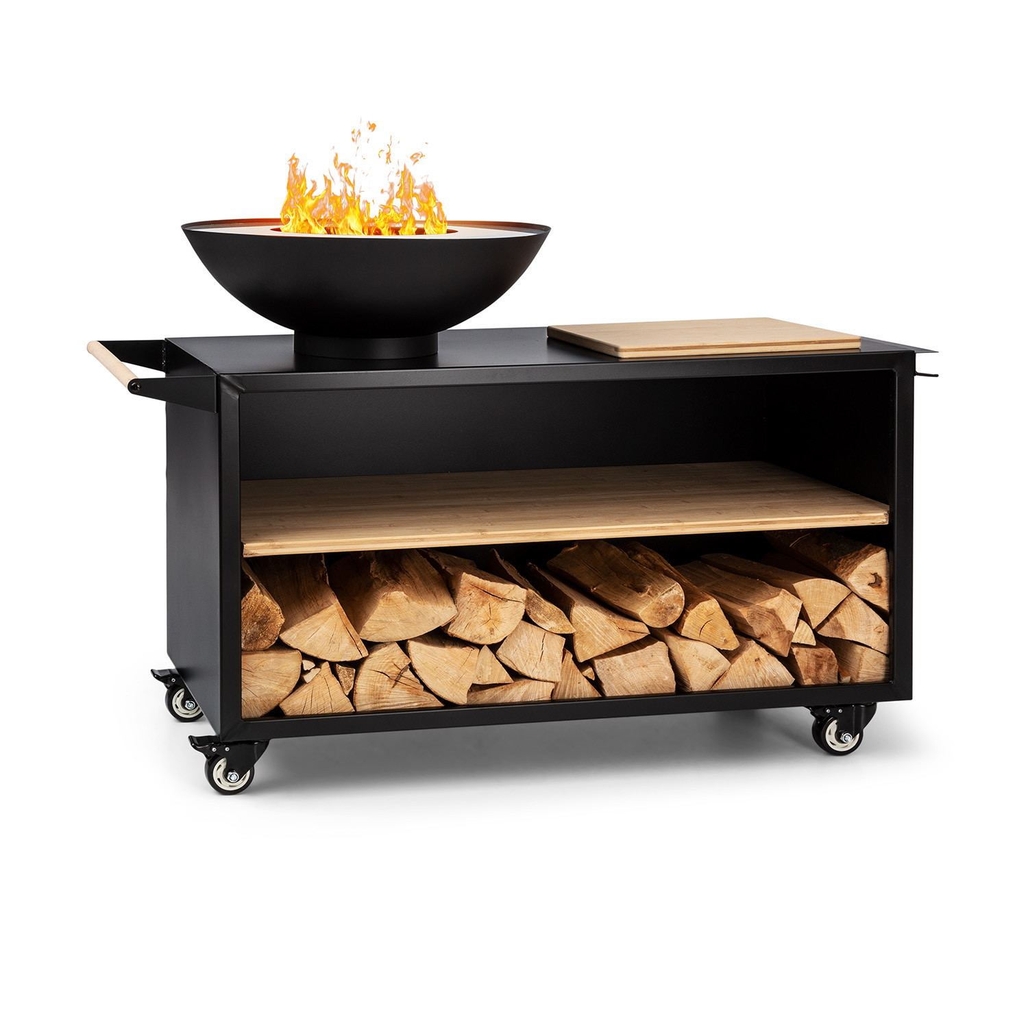 Blumfeldt Feuerschale, Tragbare Feuerschalen für den Garten, Outdoor Feuerstelle, Feuerschalen mit Grillrost, Feuerschale Groß, Gartenfeuerschale für Balkon & Terrasse, 128 x 90 x 59 cm 173