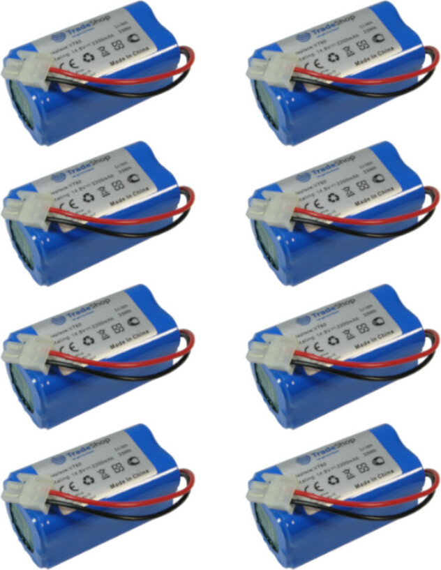 8x Trade-Shop Premium Li-Ion Akku 14,8V / 2200mAh / 33Wh kompatibel mit Ecovacs Deebot CR130 CEN 540 Dibea V780, V870 ersetzt 4ICR19/65 176898018