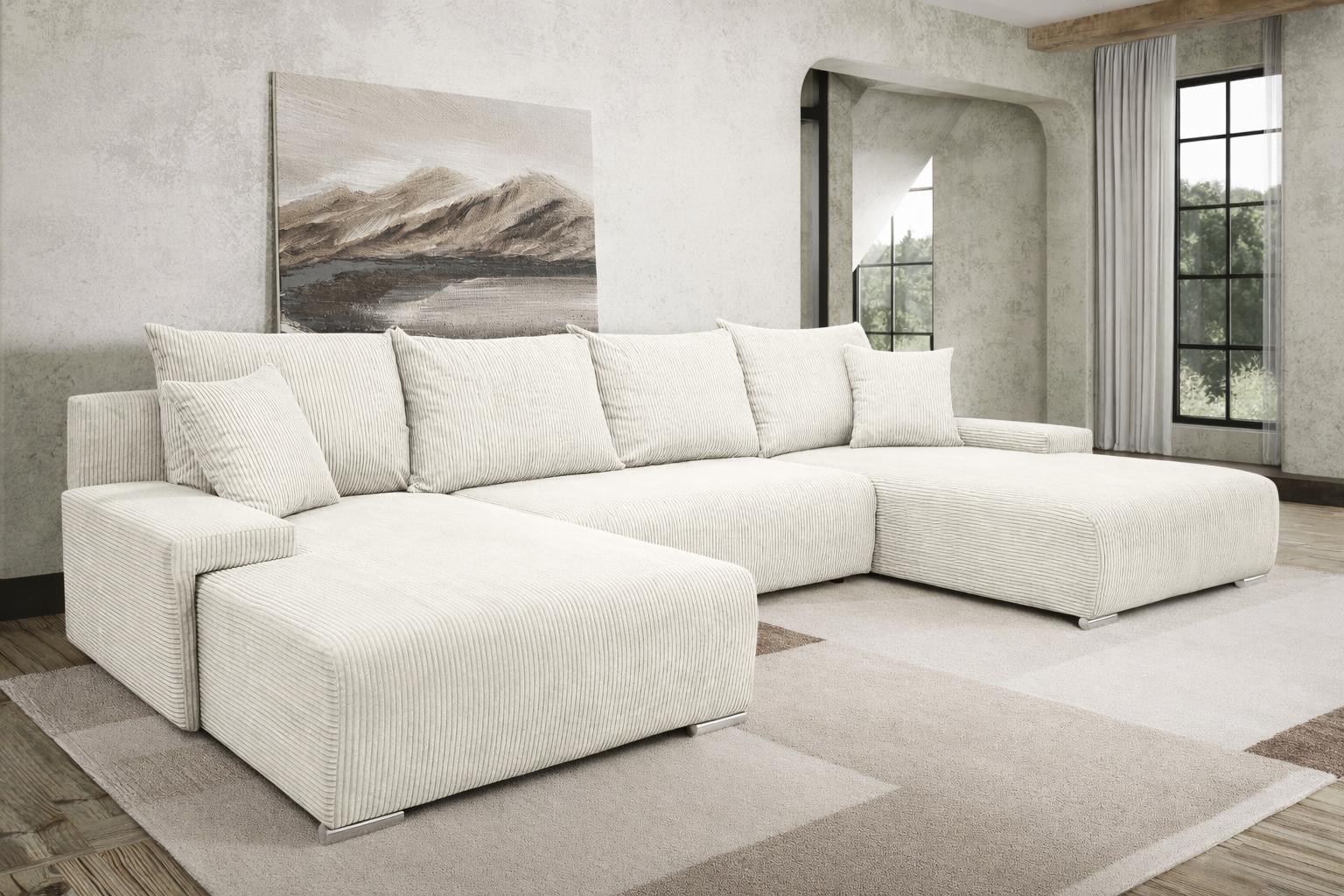 Kaiser Möbel Ecksofa, Sofa U form, Couch U form, Livorno U, stoff Poso, Kupfer