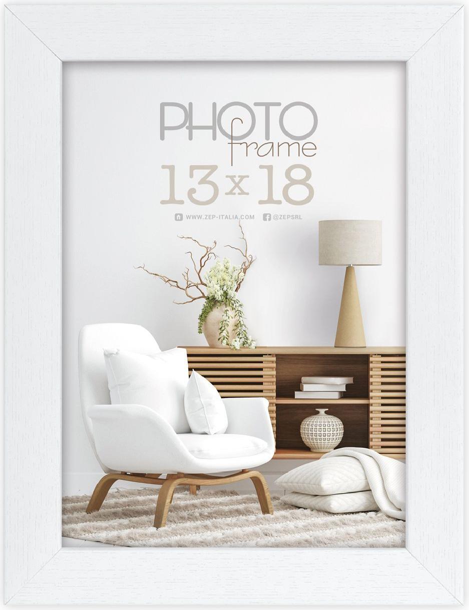 ZEP Cadre Photo Marconi Blanc 13x18 cm Profil Bloc WL574W