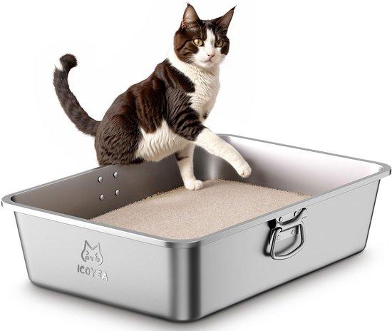 OEM Große Metall-Katzenbox XXL, geurlos, einfach zu reinigen, 60 x 40 x 15 cm 2026