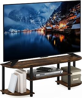 Akhan Furinno Turn-S-Tube Breit TV-Unterhaltungszentrum, Bernsteinkiefer/Schwarz 174874631