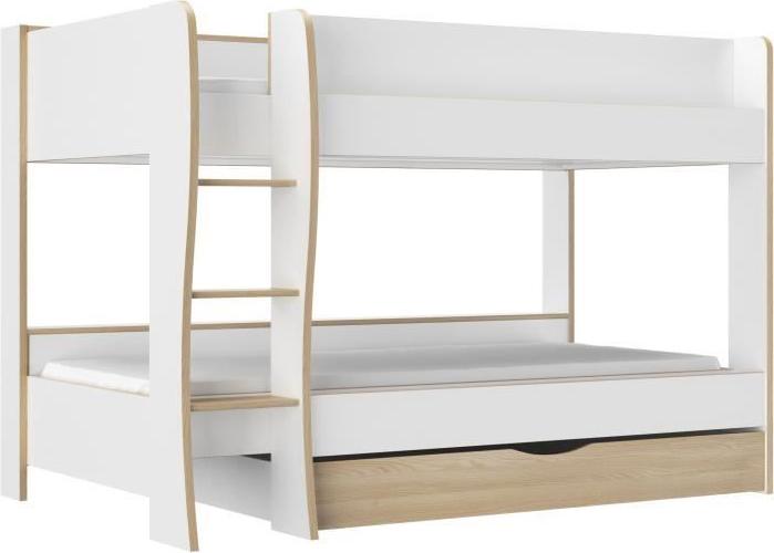 Etagenbetten - Schubladenbett - ROOMY - Weiß / Natureiche - GAMI