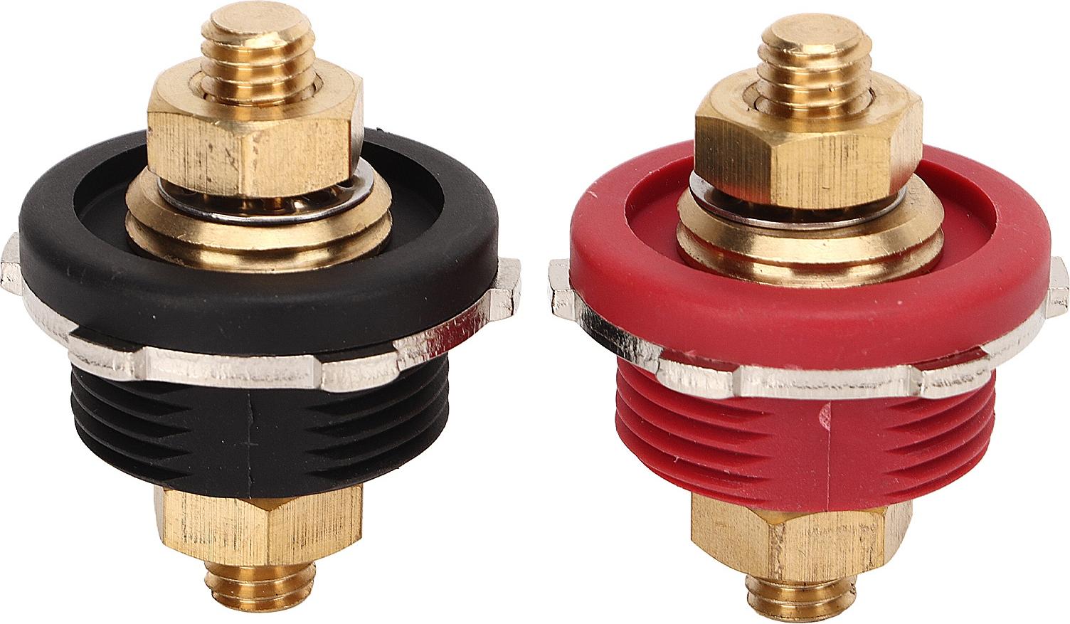 2PCS 3/8in Thru Panel Battery Terminal 250A Black Red Universal Plug pre RV Boat