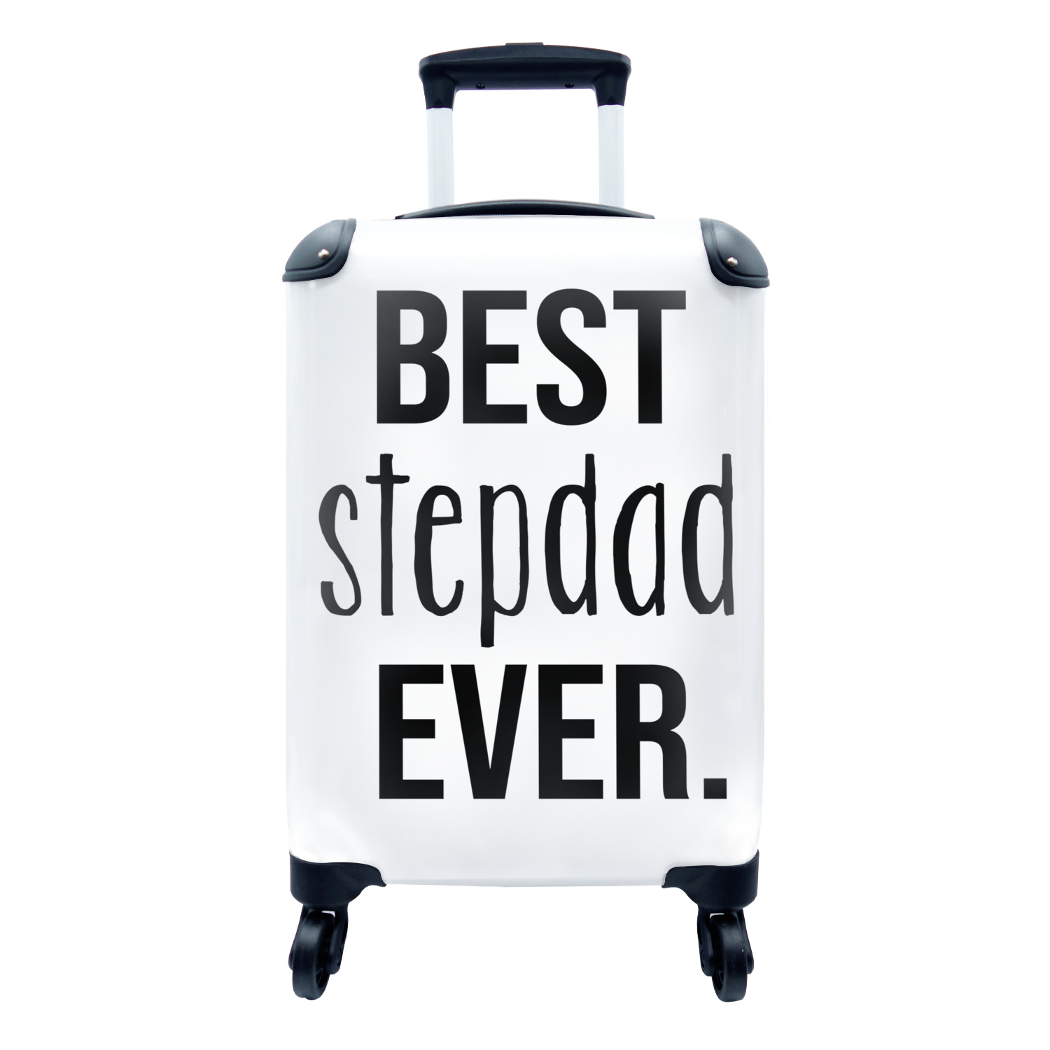 MuchoWow® Koffer Handgepäck Trolley Rollkoffer Kleine Reisekoffer mit 4 Rollen - Geschenk für Mann - Stiefvater - Spruch - Cabin Size < 55x40x23 cm & 55x40x20 cm - Fotokoffer - Kabinenkoffer - Boardgepäck - Reise-Box - Reisekoffer - Reisegepäck - Koffer mit Bild - Trolley für Kinder 68|144860992