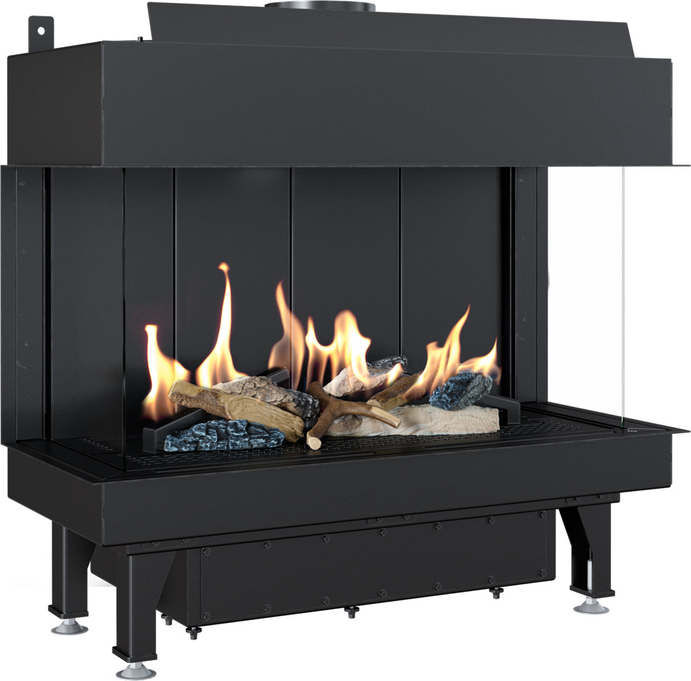 Plynový krb LEO 70 ľavý pravý propán bután fi 100/150 6,1 kW