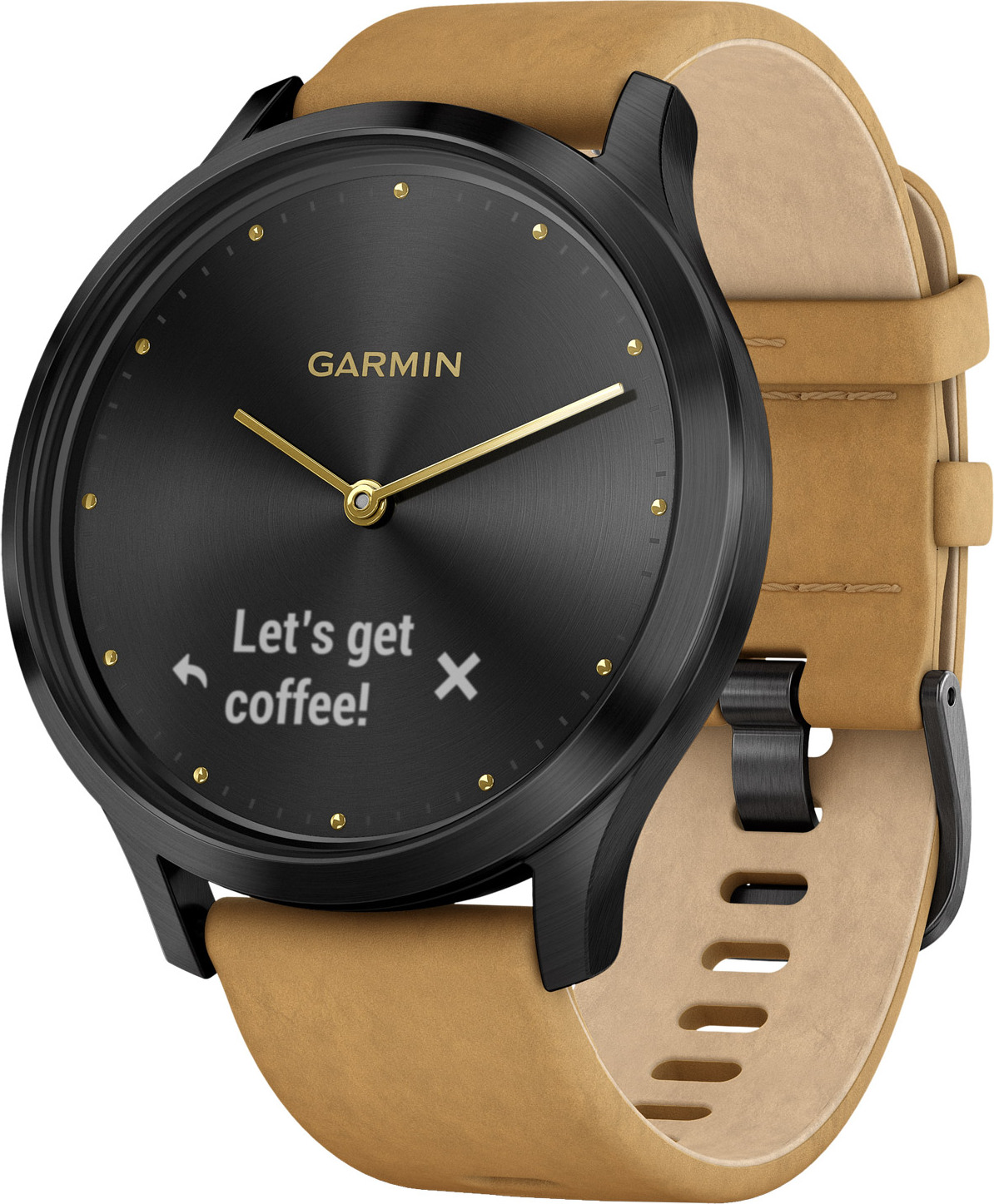 Garmin Connected Watch vivomove HR Premium Schwarz-Tan 010-01850-00