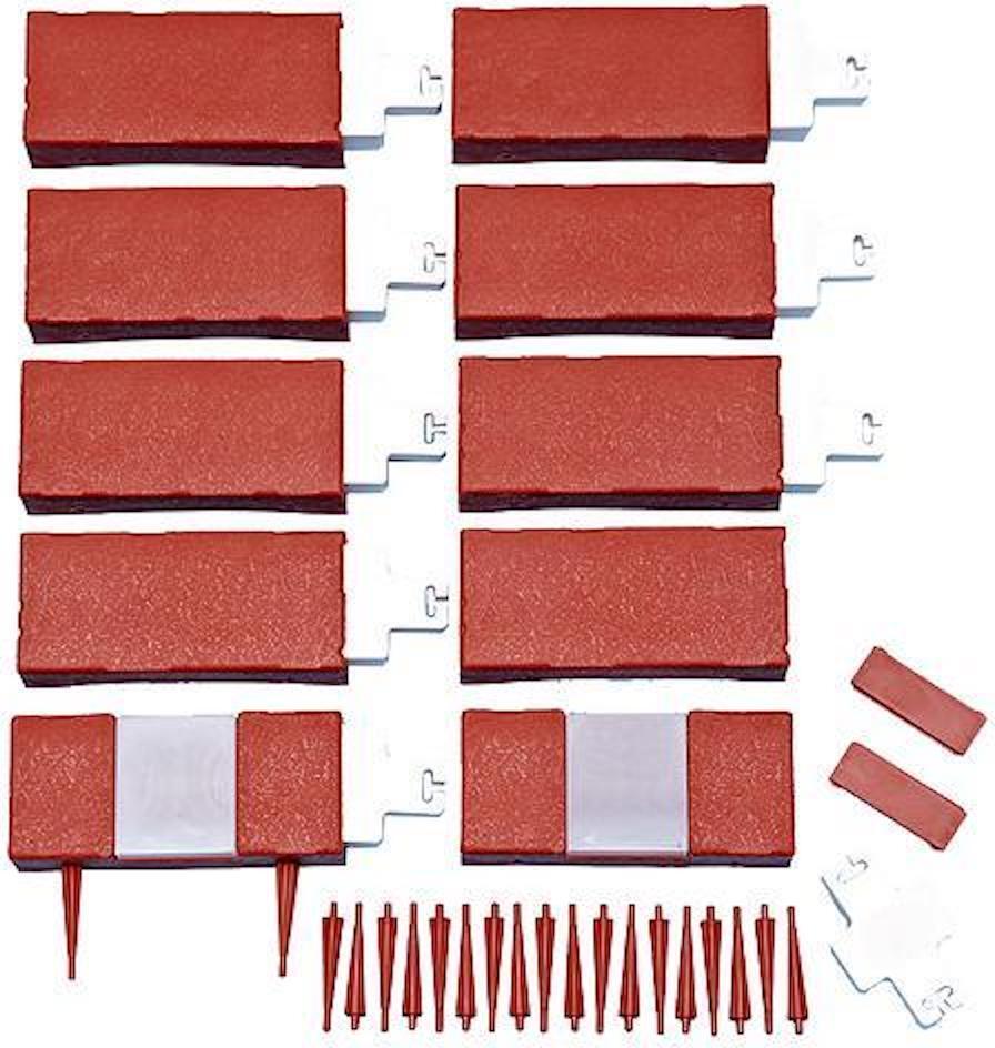 PROREGAL Solargartengrenze, Gartenzaun, 20x9x4 cm, PP, LED, 10 Stück, Länge 2,20m