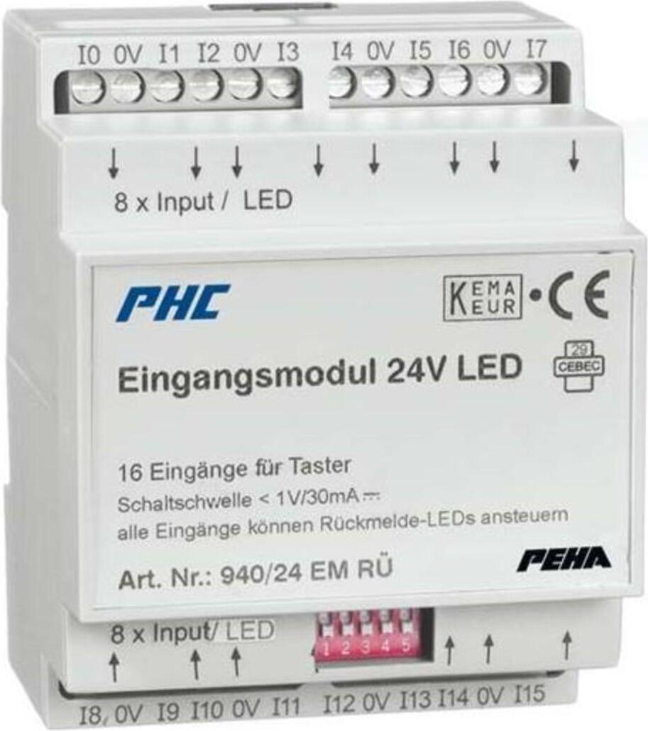 PEHA PHC Eingangsmod.24V DC 16 Rückmeldungen, 940/24EMRÜ