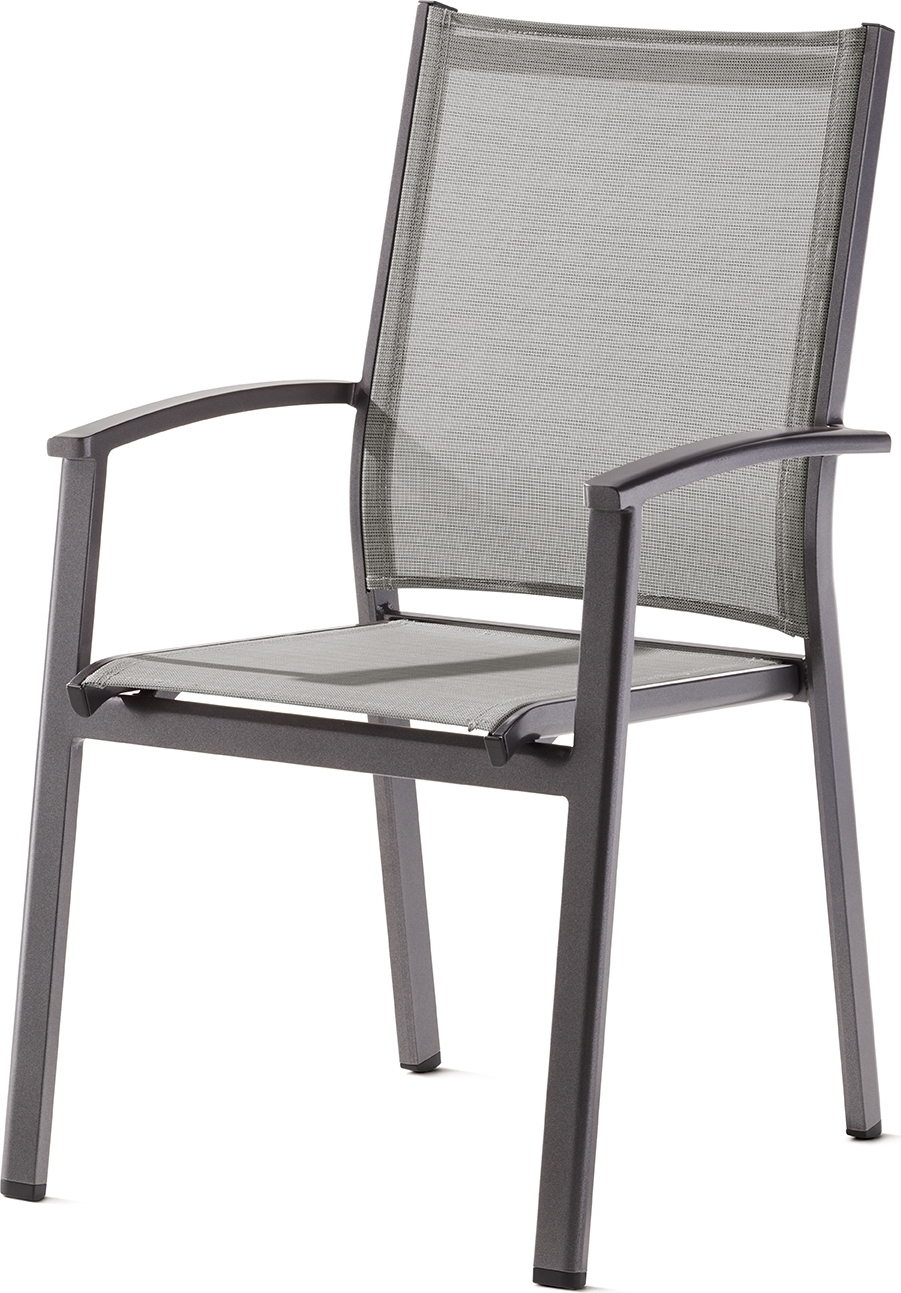 Gartenstuhl >Lima< in Hellgrau, Kunstfasergewebe - 60x97x62cm (BxHxT)