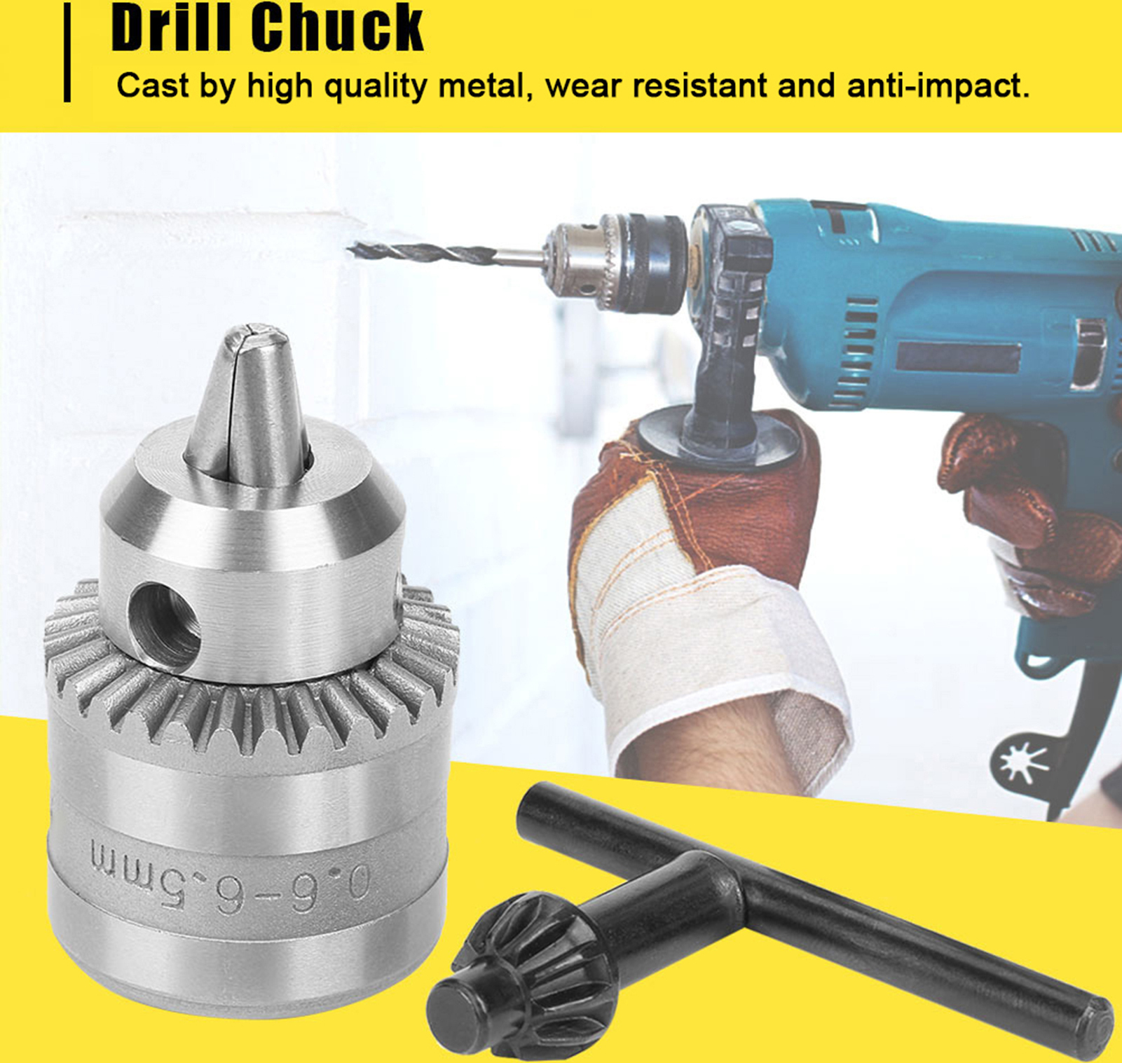 Cocosity Bohrfutter,Schlüssel-Bohrfutter,Mini-Bohrfutter,Bohrfutter mit Schlüssel,Bohrfutter,Elektro-Bohrfutter