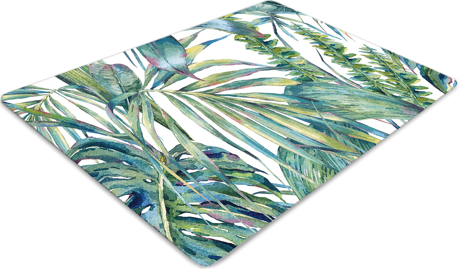 Podlahová ochranná podložka - Ochranná podložka pod stoličku - Podlahová podložka - 100x70 cm - Exotická papraď.