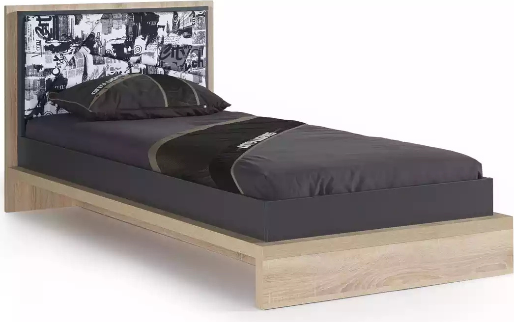 Garnitur Kinderbett Kinderzimmer Bett Holz Grau Kindermöbel Set 8tlg