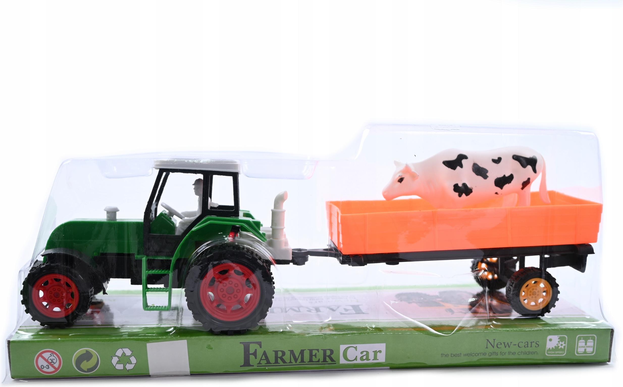 Midex Traktor mit Anhänger Landmaschine Spielzeug Bauernhof Fahrzeug Kinder Verschiedene Farben