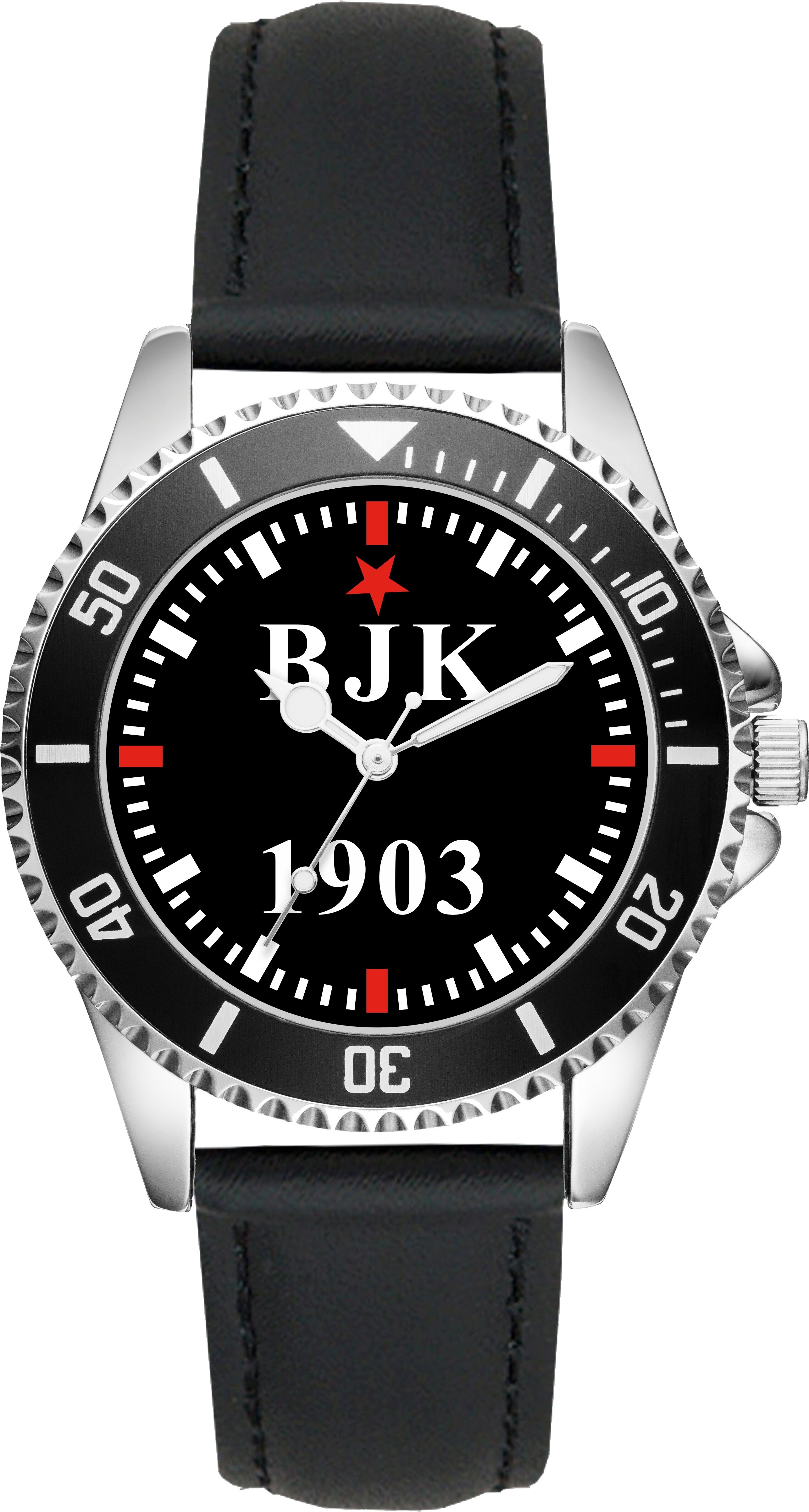 KIESENBERG Herrenuhr Armbanduhr BJK Besiktas Türkei Geschenk Fan Artikel Zubehör Fanartikel Analog Quartz Uhr L-2733