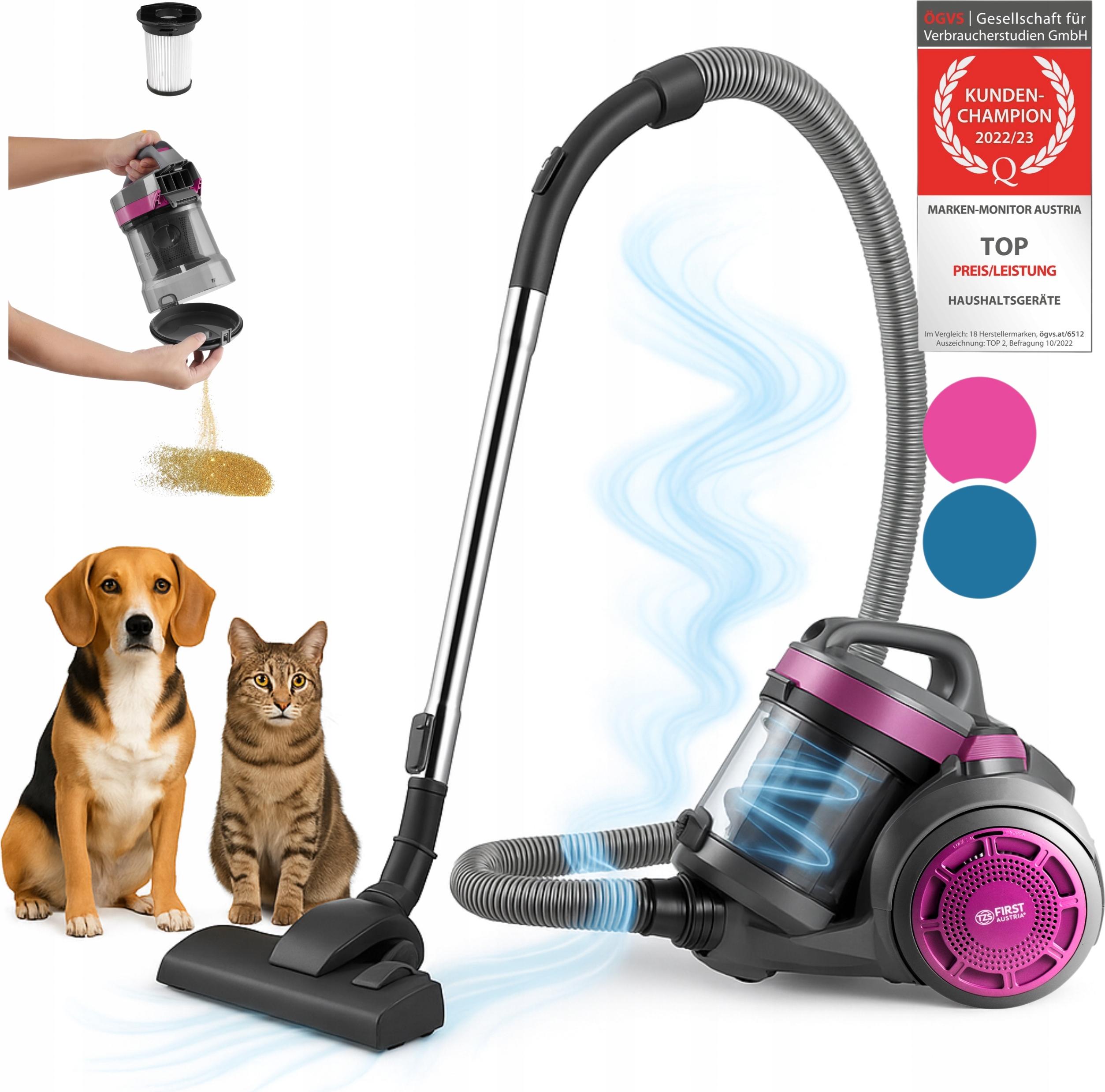 Cyklónový Vysávač First Austria 800W Bezvreckový Horný Hepa Filter Tichý 2L