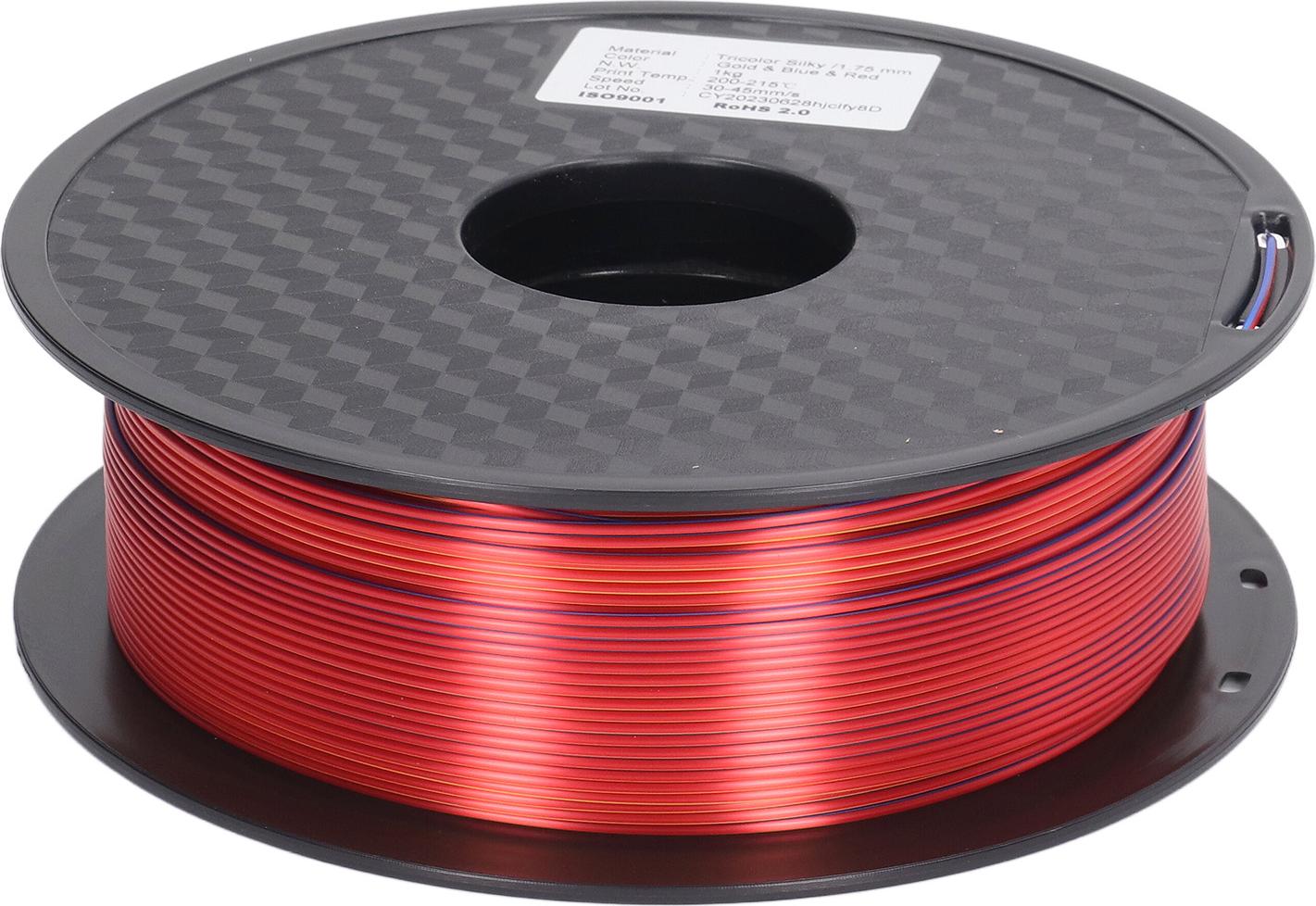 TWO TREES 3D-Druck-Verbrauchsmaterial 1,75 mm Gold Blau Rot Sauber gewickeltes weiches PLA 3D-Druckerfilament Druckmaterialien