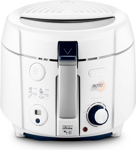 Fritéza Delonghi F38436, plastový kryt, 1800 W, vyberateľná nádoba na olej s objemom 1,5 l, chladiaca stena, časovač, farba: biela/sivá