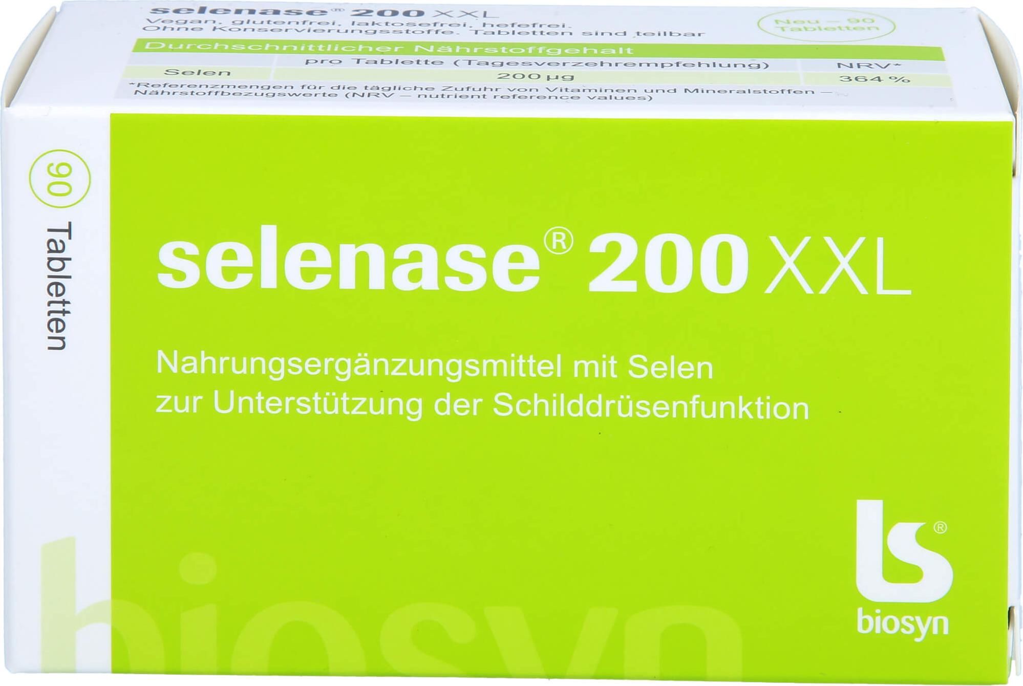 biosyn Arzneimittel GmbH, Deutschland Selenase 200 XXL Tabletten zur Unterstützung der Schilddrüsenfunktion, 90 St. Tabletten 17530021
