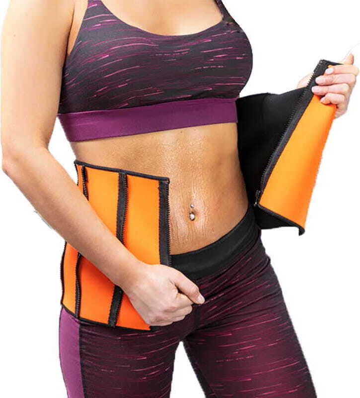 Vitolog Neopren Gürtel mit Sauna-Effekt | Saunagürtel | Fitnessgürtel | Schlankgürtel | Orange Schwarz Unisex 26 cm Breite