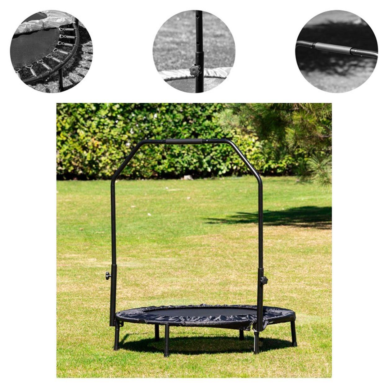 Chipolino detská trampolína Fit 94cm fitness trampolína podporná tyč odolná voči poveternostným vplyvom čierna
