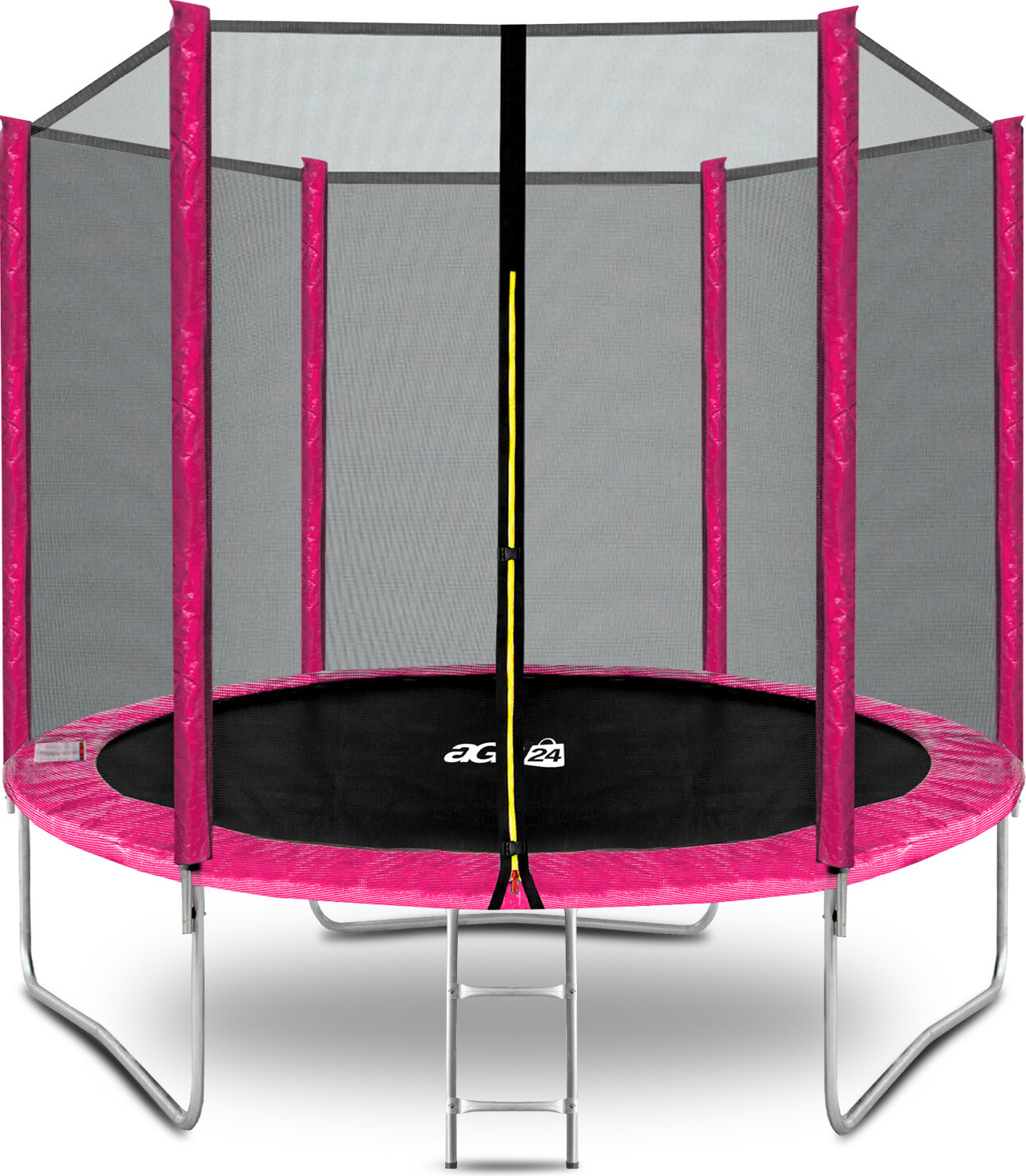 Aga SPORT TOP Trampolína 250 cm Ružová + ochranná sieť + rebrík