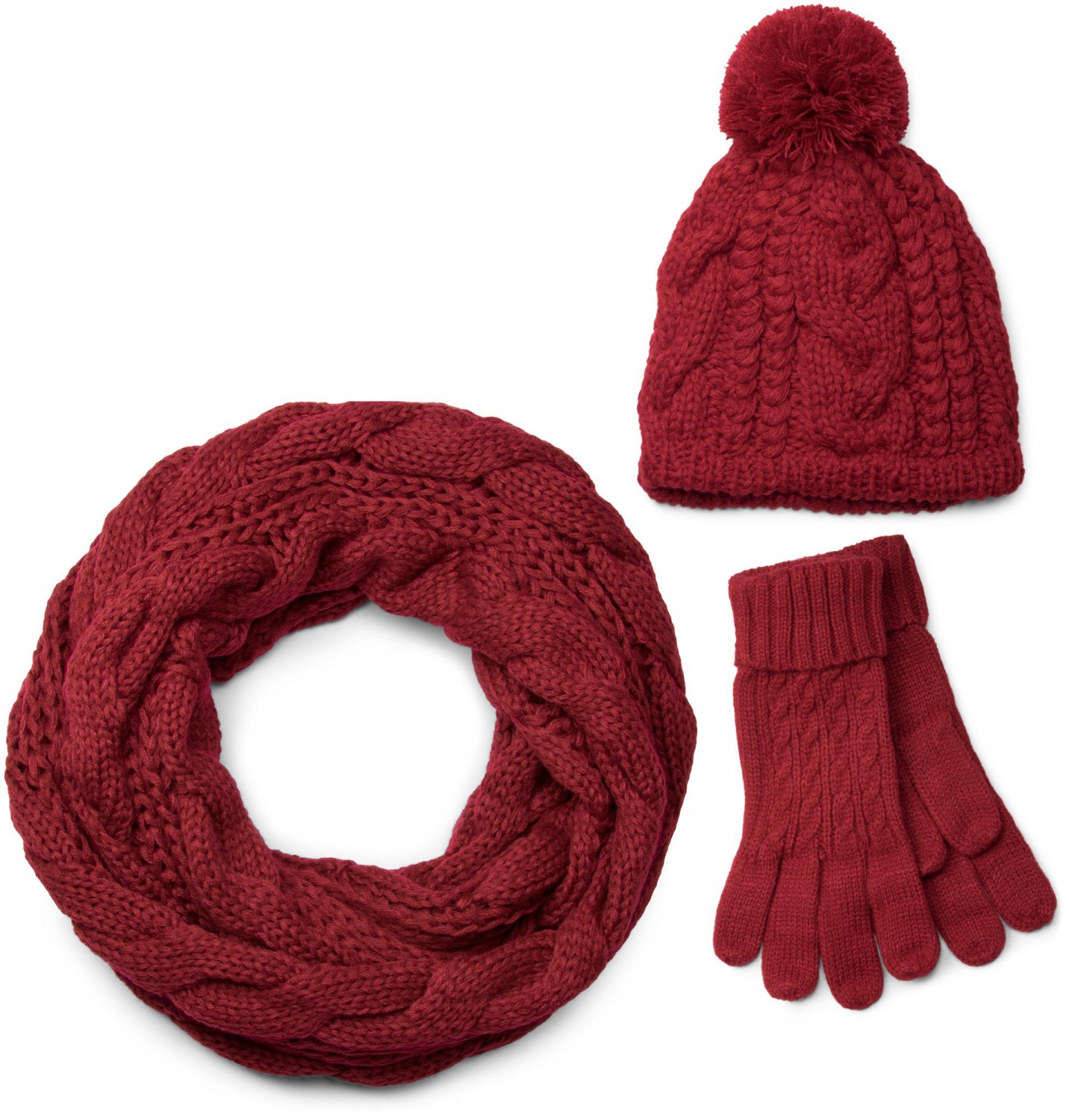 MERRYHE Damen Strass Beanie Hüte Handschuhe Schal Set 3 Stück Winter Warm Woolen Fäustlinge Cap Schals Für Frauen Mädchen,Beige-OneSize
