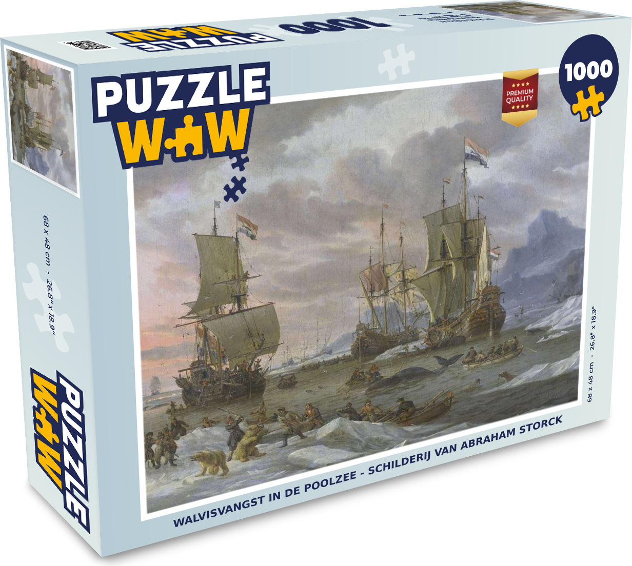 MuchoWow® Puzzle 1000 Teile Walfang im Nordpolarmeer - Abraham Storck - Vintage - Gemälde - Alte Meister - Erwachsene - Rätsel 136|50791070